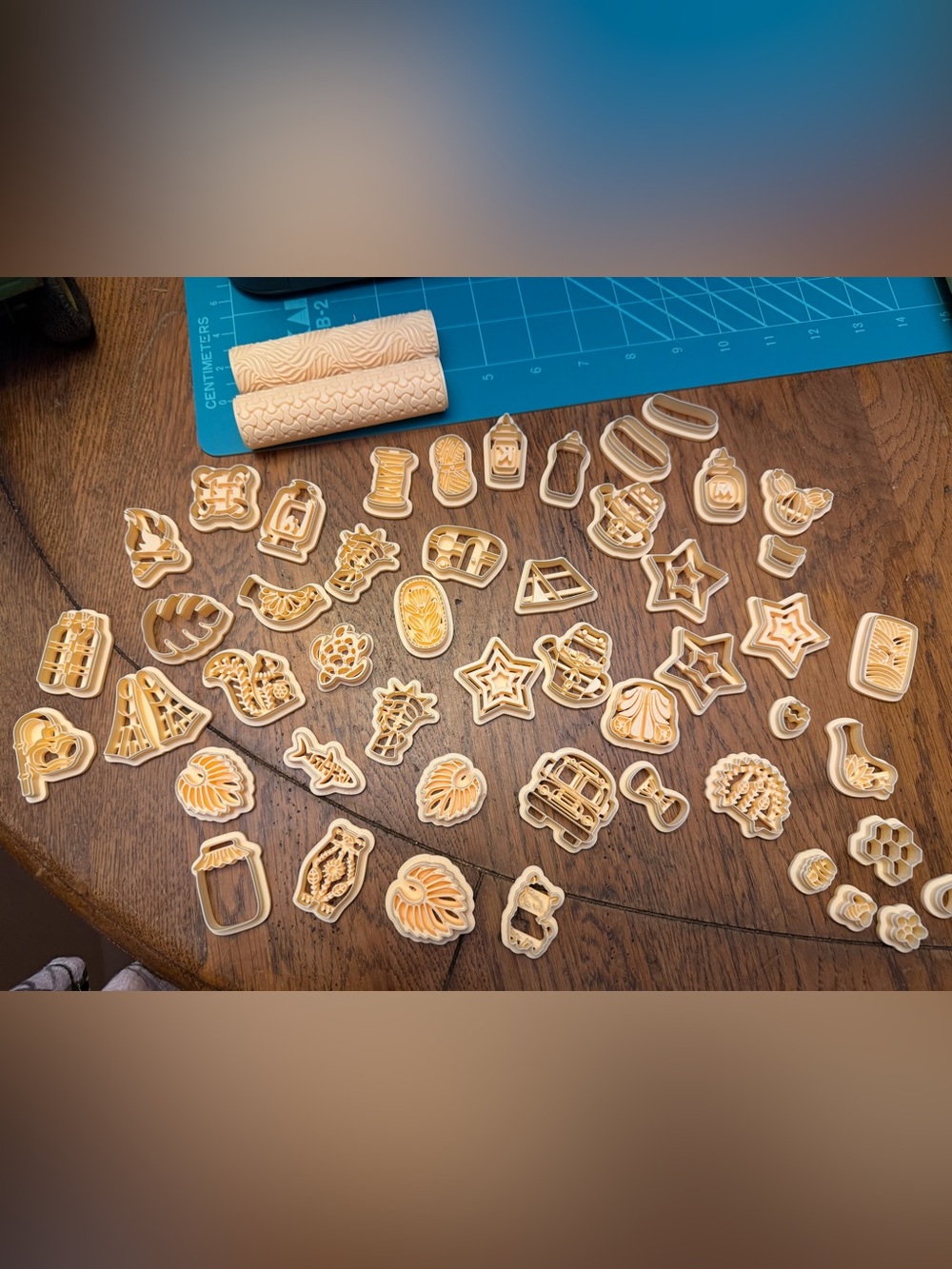Polymer clay cutter lot! 75 cutters & 2 texture rollers!